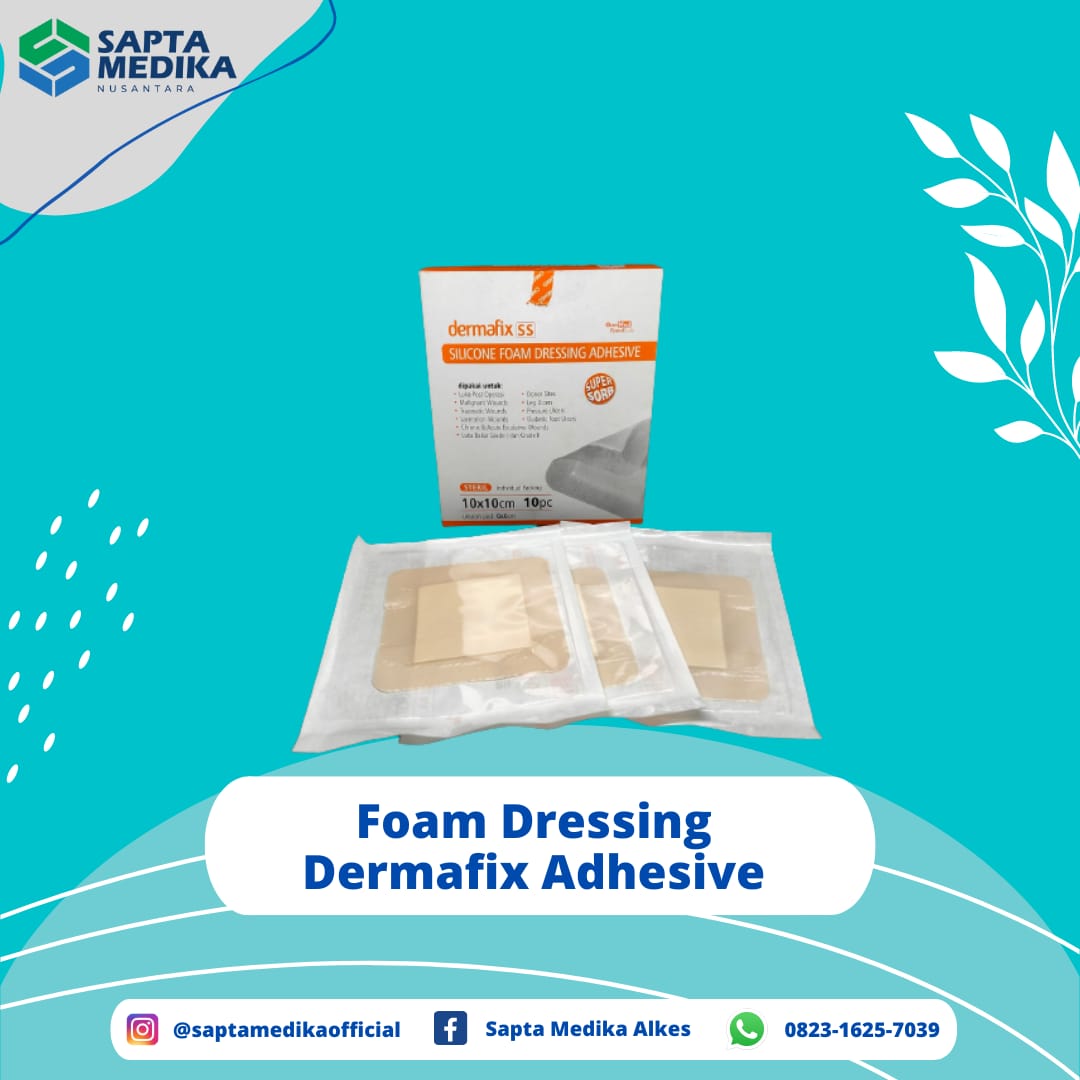 Dermafix Silicone Foam Dressing Adhesive 10x10cm